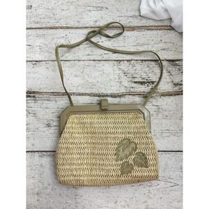 Vintage Express Hong Kong Shoulder‎ Strap Handbag Raffia and Plastic Retro Cool